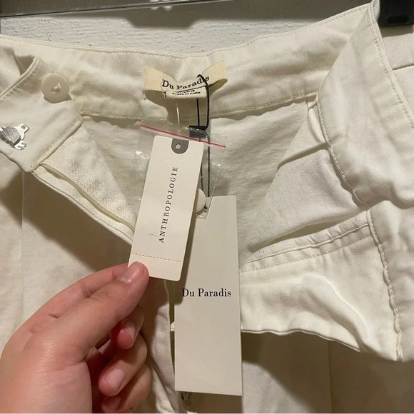 NWT Anthropologie Du Paradis Pleated Wide-Leg Cargo Pants in Stone Dust Size 12 - Picture 16 of 16